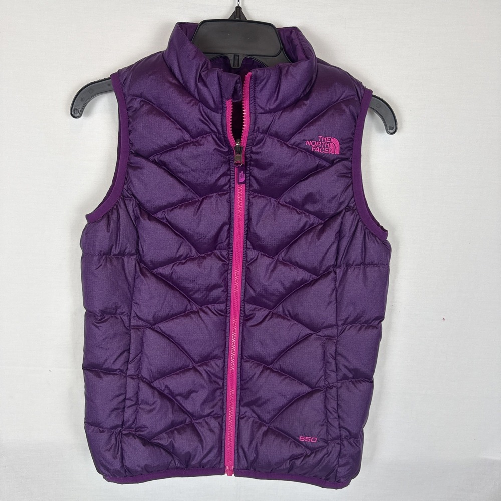 The North Face Vest Womens Small Purple 550 Down Puffer Quilted Zip Pink